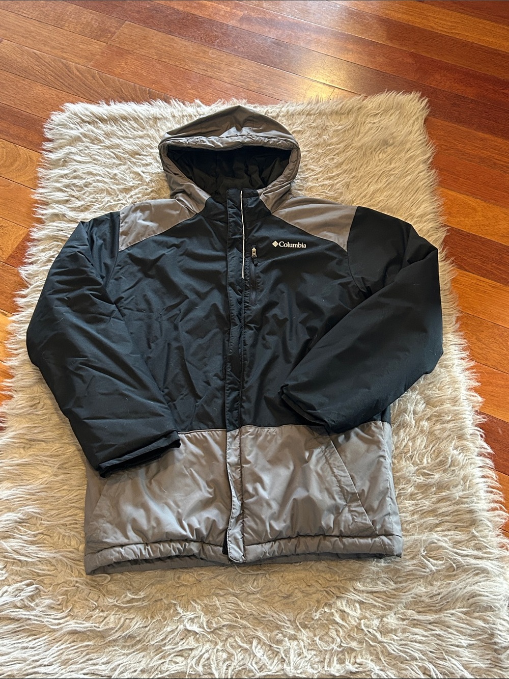 Columbia Boys Black and Gray Hooded Winter Jacket